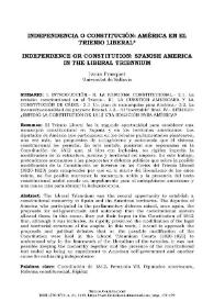 Independencia o Constitución: América en el Trienio Liberal 
