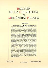 Boletín de la Biblioteca de Menéndez Pelayo. Año LXXVIII, enero-diciembre 2002