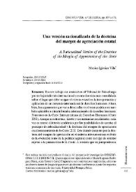 Una versión racionalizada de la doctrina del margen de apreciación estatal