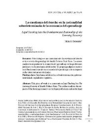 La enseñanza del derecho en la racionalidad sobredeterminada de la economía del aprendizaje