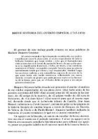 Breve historia del cuento español (1765-1850)