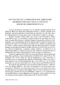 Dos figuras de la Edad de Plata: Marcelino Menéndez Pelayo y Emilio Castelar desde su correspondencia