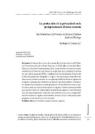 La protección de la privacidad en la jurisprudencia chilena reciente
