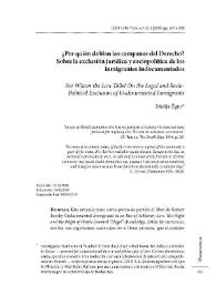 ¿Por quién doblan las campanas del Derecho? Sobre la exclusión jurídica y sociopolítica de los inmigrantes indocumentados