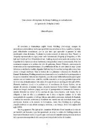 'Tom Jones' o El expósito' de Henry Fielding, en la traducción de Ignacio de Ordejón (1796)