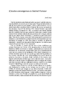 Círculos convergentes en Gabriel Ferrater