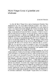 Mario Vargas Llosa: el guardián ante el abismo