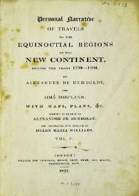 Personal narrative of travels to the equinoctial regions of New Continent, during the years 1799-1804. Vol. V