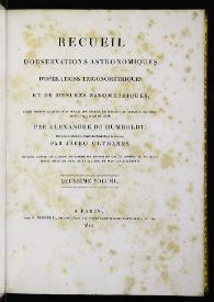 Voyage de Humboldt et Bonpland. Quatrième partie. Astronomie. Deuxième Volume