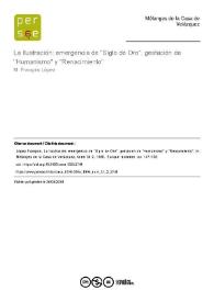 La Ilustración: emergencia de 'Siglo de Oro': Gestación de 'Humanismo' y 'Renacimiento'