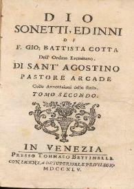 Dio sonetti, ed inni. Tomo secondo