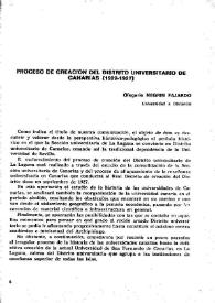 Proceso de creación del Distrito Universitario de Canarias (1922-1927)