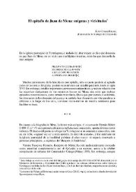El epitafio de Juan de Mena: enigmas y vicisitudes