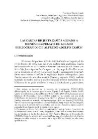 Las cartas de Justa Camús Aguado a Menéndez Pelayo: el legado bibliográfico de Alfredo Adolfo Camús