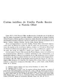 Cartas inéditas de Emilia Pardo Bazán a Narcís Oller
