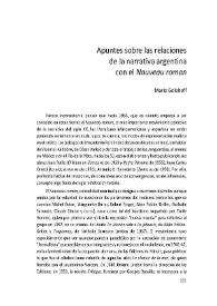 Apuntes sobre las relaciones de la narrativa argentina con el 'Nouveau roman'