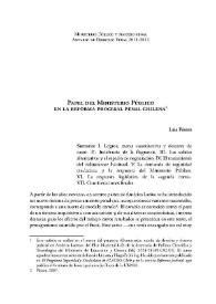 Papel del Ministerio Público en la reforma procesal penal chilena