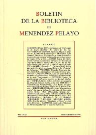 Boletín de la Biblioteca de Menéndez Pelayo. Año LXXII, enero-diciembre 1996
