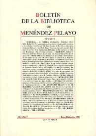 Boletín de la Biblioteca de Menéndez Pelayo. Año LXXIV, enero-diciembre 1998