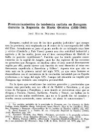 Pronunciamientos de tendencia carlista en Zaragoza durante la Regencia de María Cristina (1833-1840)