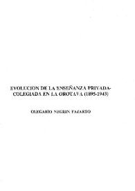 Evolución de la enseñanza privada-colegiada en La Orotava (1895-1943)