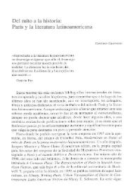 Del mito a la historia: París y la literatura latinoamericana