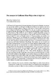 Dos ensayos de Guillermo Díaz-Plaja sobre el siglo XIX