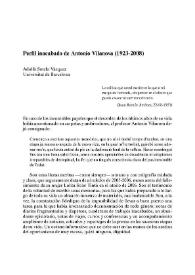 Perfil inacabado de Antonio Vilanova (1923-2008)