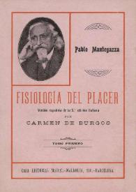Fisiología del placer. Tomo primero