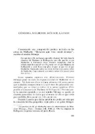 Góngora, Malherbe, Ménage, Lanson