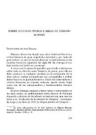 Sobre algunos textos e ideas de Dámaso Alonso