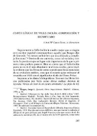 'Claves líricas' de Valle-Inclán: composición y significado