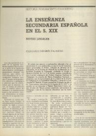 La enseñanza secundaria española en el s. XIX. Notas legales