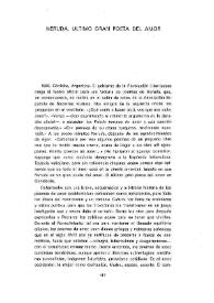 Neruda, último gran poeta del amor