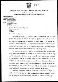 Carta de Ella Dunbar Temple como presidenta de la Sociedad Peruana de Historia, a la nominación para el Premio Nobel de la Paz a Rafael Altamira....