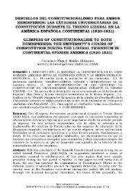 Destellos del constitucionalismo para ambos hemisferios: las cátedras universitarias de Constitución durante el Trienio Liberal en la América española continental (1820-1821)