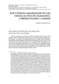 Los códices aljamiados de las Escuelas Pías de Zaragoza. I: Presentación y anejos
