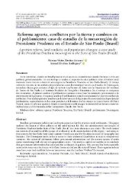 Reforma agraria, conflictos por la tierra y cambios en el poblamiento: caso de estudio de la mesorregión de Presidente Prudente en el Estado de São...