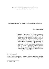 Legítima defensa de la “naturaleza”- medio ambiente 