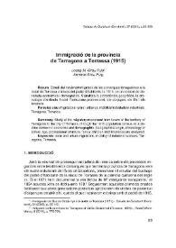 Immigració de la província de Tarragona a Terrasa (1915)