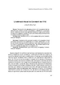 L'estimació fiscal de Constantí de 1715