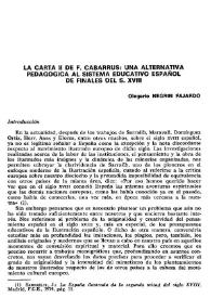 La Carta II de Francisco Cabarrús: una alternativa pedagógica al sistema educativo español de finales del siglo XVIII