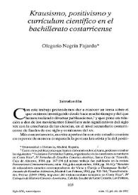 Krausismo, positivismo y currículum científico en el bachillerato
costarricense