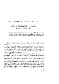 Premio 'Menéndez y Pelayo' a José Luis Martínez