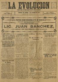 La Evolución: Órgano del Partido Constitucionalista de Oaxaca. Año I, núm. 26, 3 de marzo de 1918