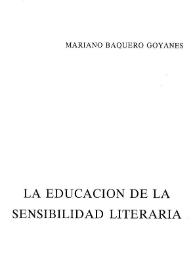 La educación de la sensibilidad literaria