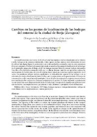 Cambios en las pautas de localización de las bodegas del entorno de la ciudad de Borja (Zaragoza)