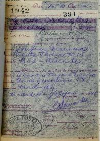 Giros postales de Germán Vergara Donoso a Josefina Manresa. Madrid, 18 de febrero al 17 de noviembre de 1941