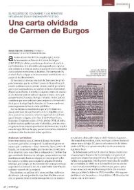 Una carta olvidada de Carmen de Burgos. El recuerdo de 