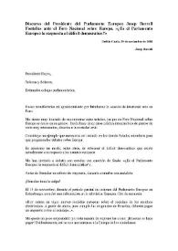 Discurso del presidente del Parlamento Europeo Josep Borrell Fontelles ante el Foro Nacional sobre Europa. '¿Es el Parlamento Europeo la respuesta...